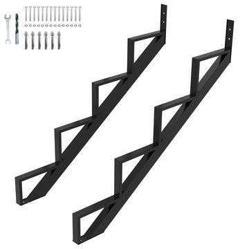 Steel Stair Step Riser 2 Pack, 4-Step Steel Stair Stringer, One Step Stair Stringer for Outdoor Steps and Outdoor