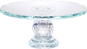 Crystal Glass Cake Stand, 11" Cake Display Stand Decorating Supplies