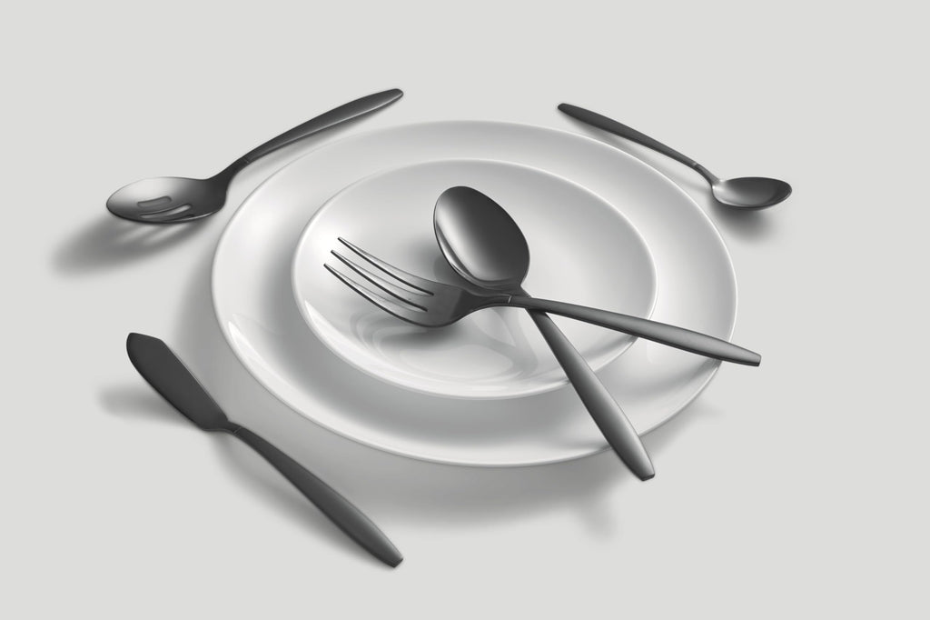 Mathison Black Sand/Mirror 45-Piece Flatware Set