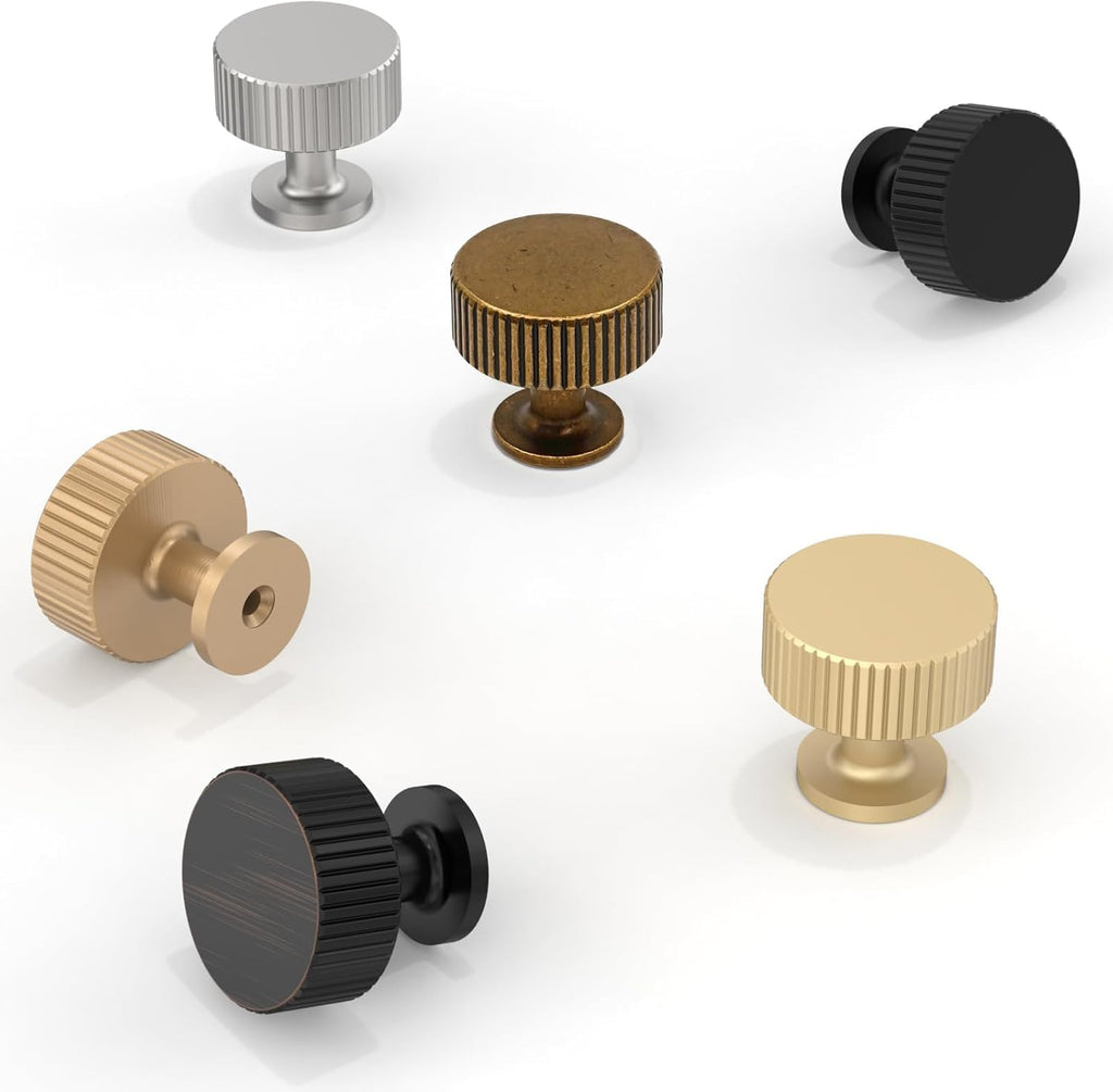 5 Pack Brushed Gold Cabinet Knobs Single Hole Cabinet Pulls Round Kitchen Cabinet Knobs Drawer Knobs Dresser Knobs