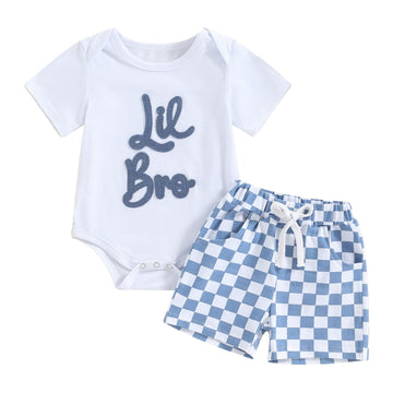 Big Brother Little Brother Matching Outfits Short Sleeve Romper Summer Shirt Casual Shorts Set Little Brother