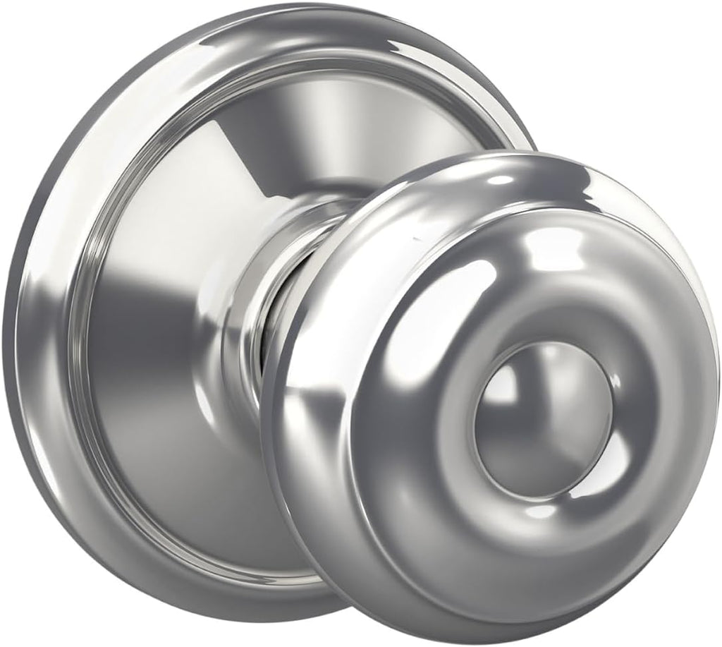 Georgian Hall/Closet Passage Door Knob, Bright Chrome