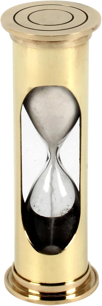 4" Decorative Brass Sand Timer, Brass Timer Hour Glass for Gifts Desk Office Wedding Home Decor