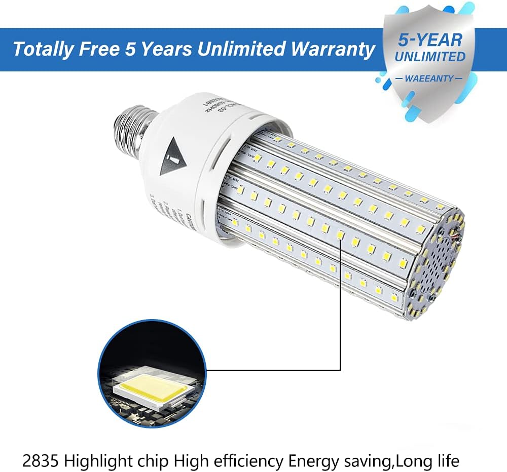 ZP 2 Pack Led Light Bulb 500W Equivalent 7500 Lumen 5000K E26/E27 Medium Base 60W led Bulb for Outdoor Indoor Lamp