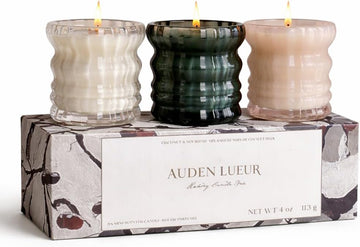 Luxury Candle Trio Set - Noël, Noix & Holly - 3 x 4 oz Scented Candles - 20+ Hours Burn Time Each - Coconut Soy Wax
