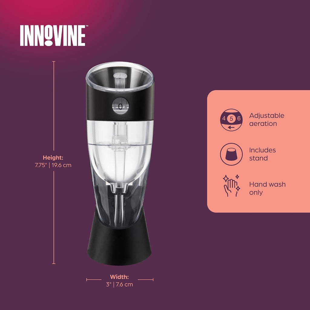 Wine Aerator, Instant Decanter with Adjustable Dial to Custom Aeration, Enhance Flavor, Smooth Pour