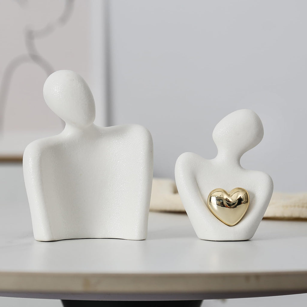 Hugging Couple Statue Ceramic Lover Figurine Home Decor is a Romantic Gift for Her on Wedding Anniversary and