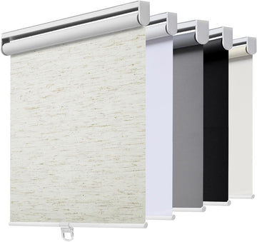 Cordless Roller Shades Blackout Blinds for Windows Room Darkening Rolled Up Shades with Spring System, UV Protection