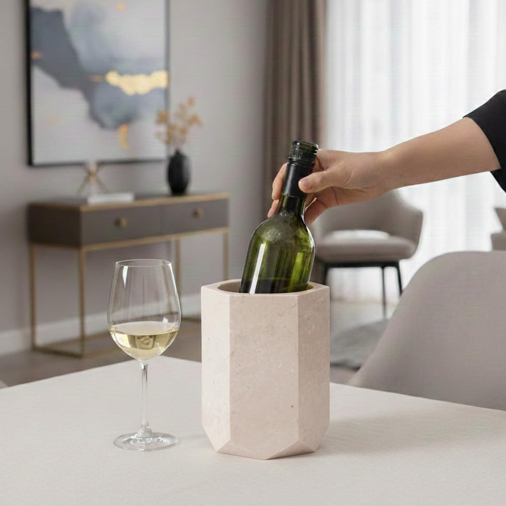 Marble Wine Chiller Bucket, Bottle Cooler for Wine & Champagne