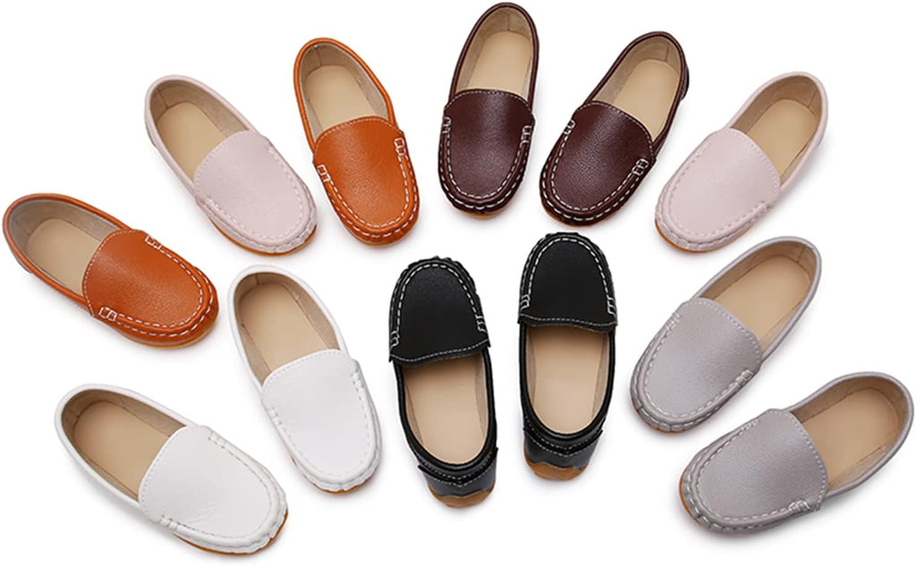 Kids Girls Boys Slip-on Loafers Oxford PU Leather Flats Shoes(Toddler/Little Kid)