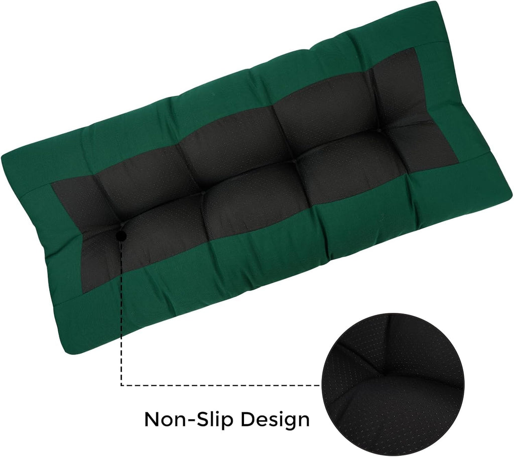 Outdoor Bench Cushion 48 x18 inch with Non-Slip Grips,Water Resistant Porch Swing Cushion,Bench Pillow Pads,Tufted