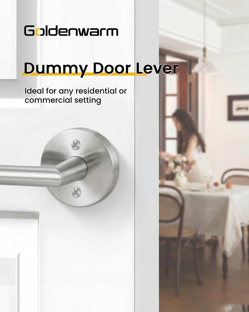 Brushed Nickel Door Handles Dummy Door Levers 4 Pieces