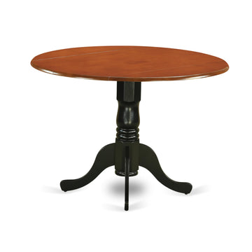 West Furniture DLT-BCH-TP Dubl Dining Table - a Round Wooden Table Top with Dropleaf & Pedestal Base, 42x42 Inch