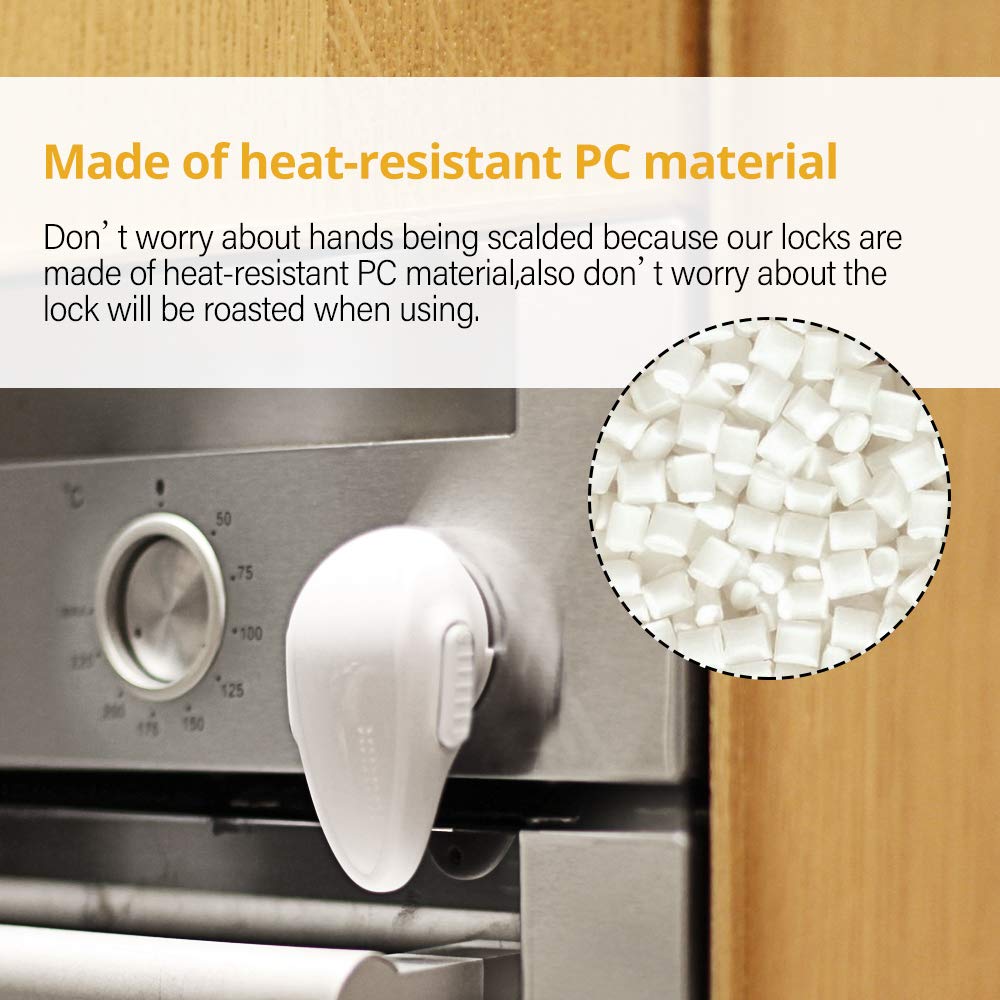 1 Pack Childproof Oven Door Lock, Oven Front Lock Easy to Install & Heat-Resistant Material no Tools Need or Drill