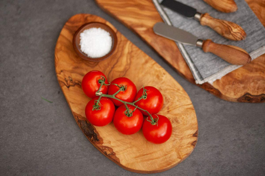 Olive Wood Cheese Board 12 Inch Long - Beautiful Wooden Serving Board for Charcuterie, Snacks, Appetizers and Parties