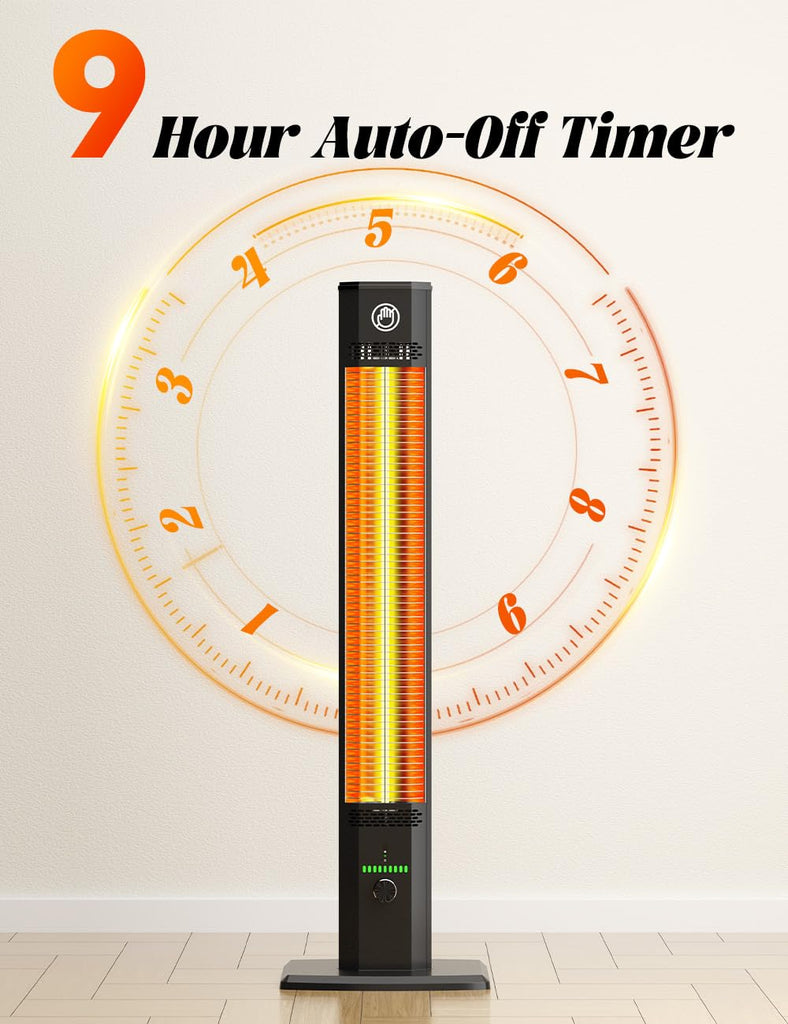 42 Inch Outdoor Heaters Electric, 9 Heat Levels, 1500W