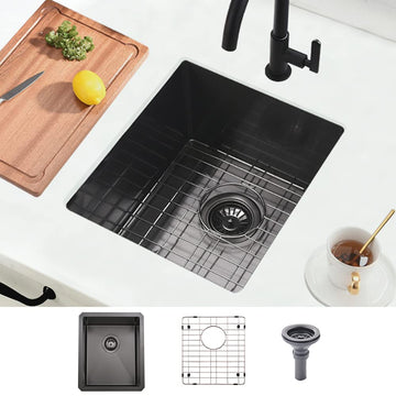 15x17 Inch Black Undermount Stainless Steel Bar Sink