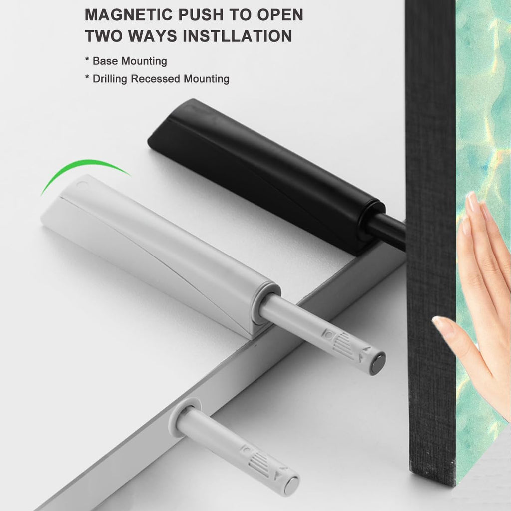 Push to Open Door Latch Cabinet Hardware 4 Pack Magnetic Push Latches & Lock for Hidden Door Heavy Duty Magnet Push