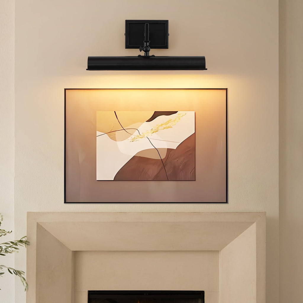 Picture Light for Wall, 12 Inch Black Wall Light Hardwired, 270° Rotatable, E12 Base, 2-Light Picture Frame Lights