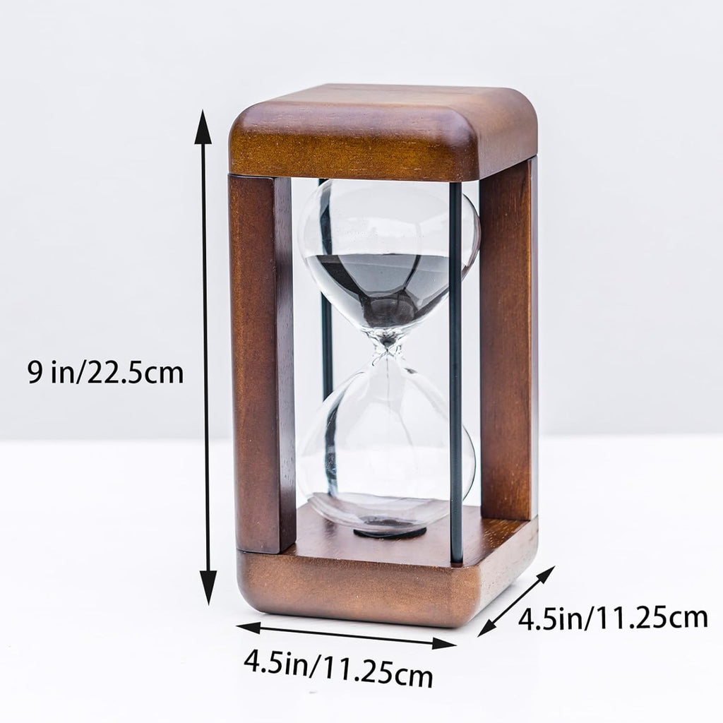Large Premium Walnut Hourglass,60 Minutes Sand Timers,Hour Glass with Sand Timer for Gift,Hourglass Decor
