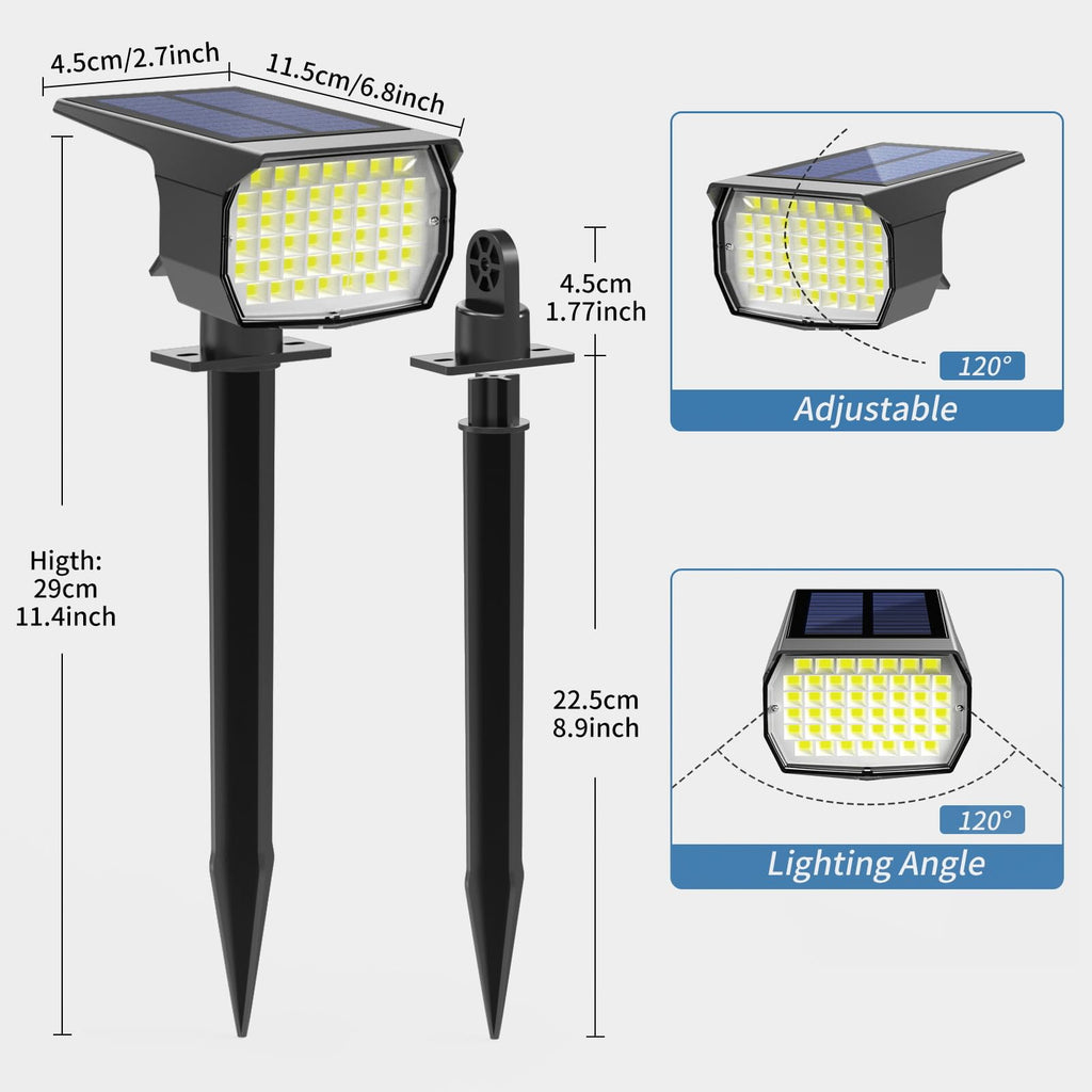 Solar Spot Lights Outdoor Landscape Spotlights 12 Pack Cool White