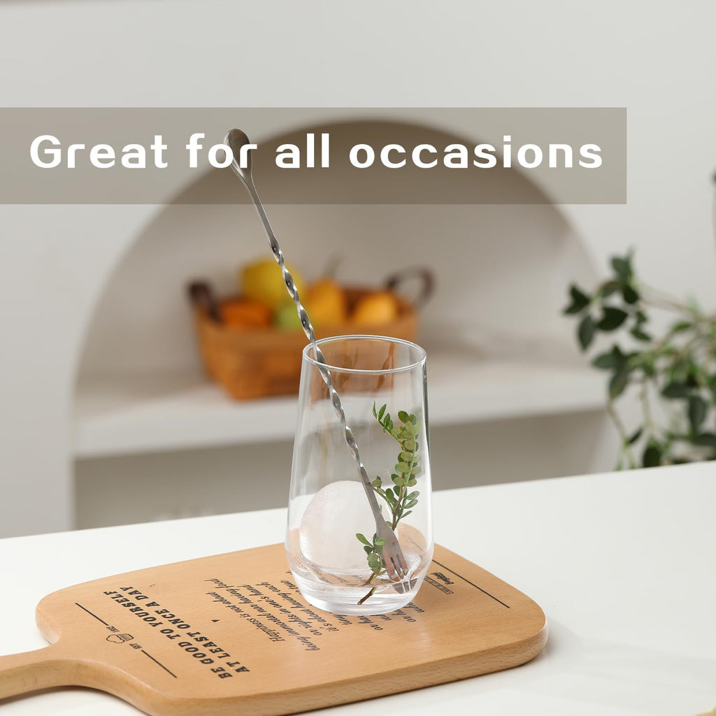Drinking Glasses Set of 6, 16.4 oz Crystal Water Glasses,Tall Glass Cups,Highball Glass for