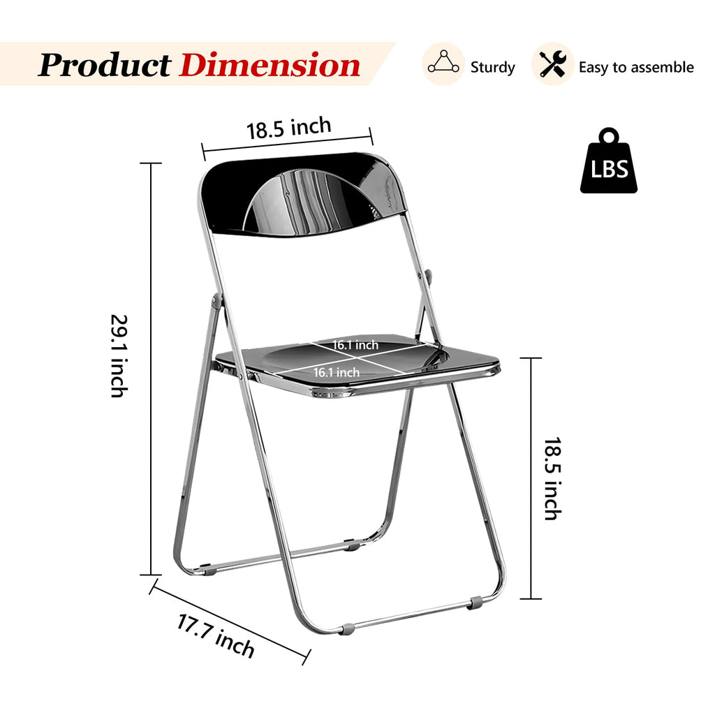 6 Pack Black Plastic Folding Chairs - Banquet Bundle Stackable for Wedding Table, Event Seating, Hotel Ballroom