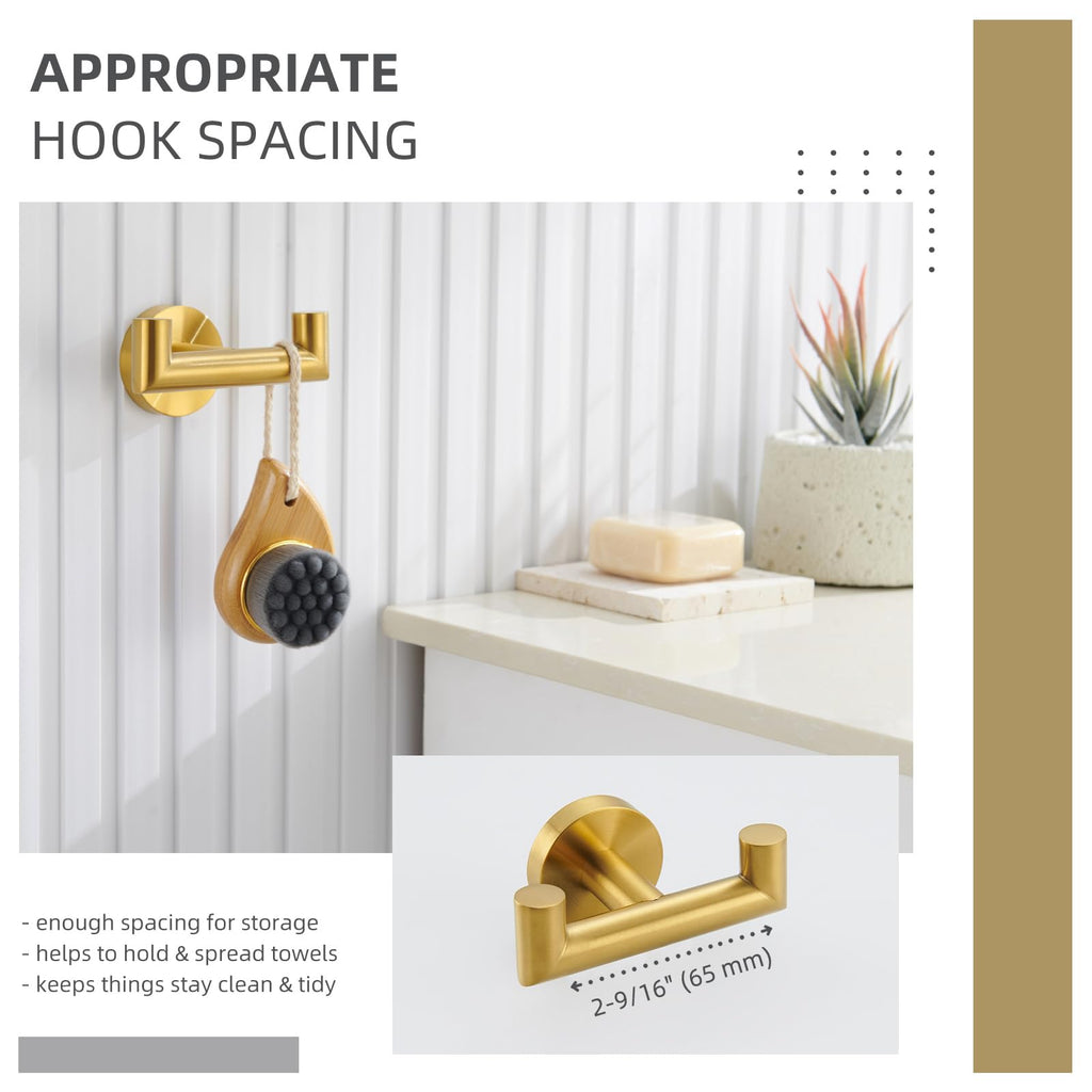 Towel Hook Brushed Dark Gold, Bath Towel Holder Wall Mount