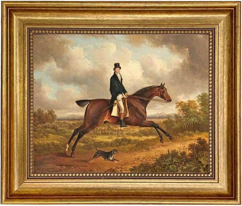 Charles Towne Down the Path 8 x 10" Oil Painting Print on Canvas Gold Frame Home Wall Art Décor Equestrian Horse