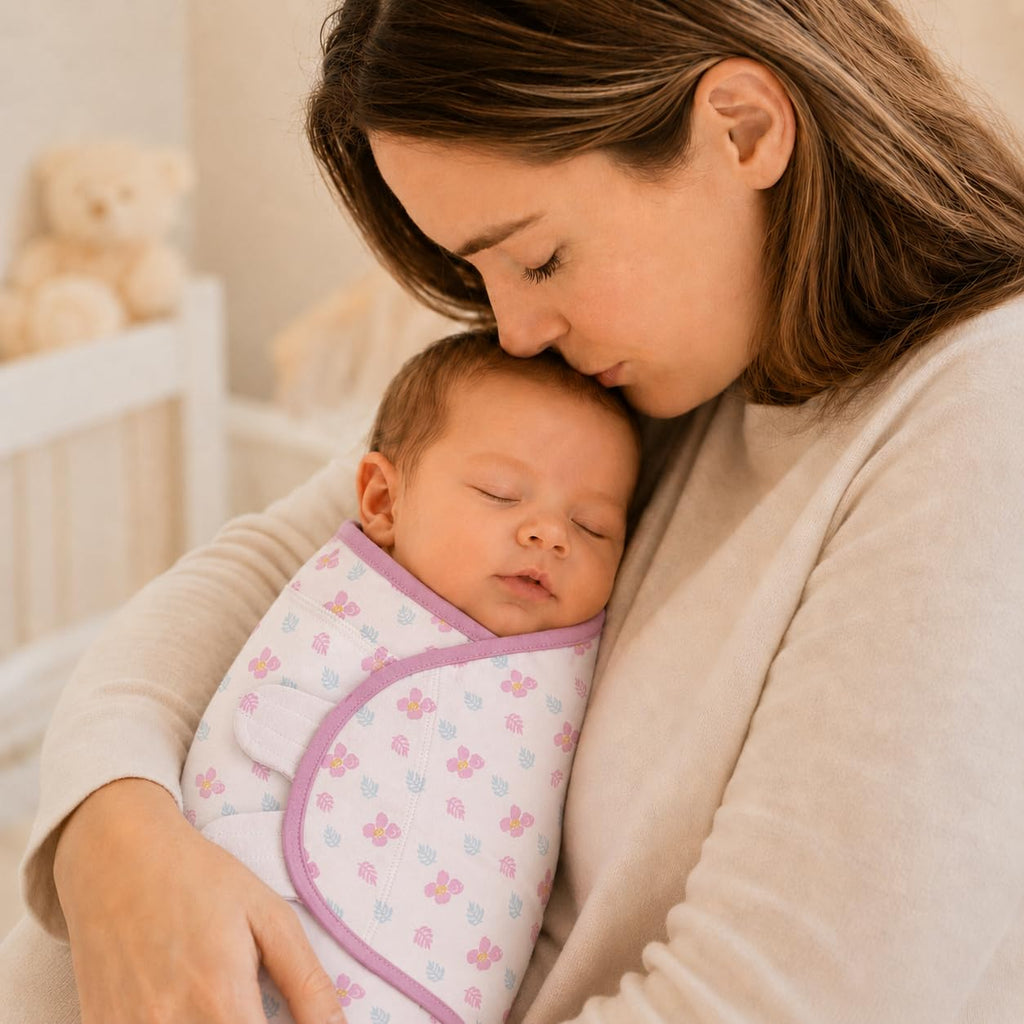 Swaddle Blanket Pack, S/M, GOTS Certified Organic Cotton, Adjustable Hook-and-Loop Wrap, Soft