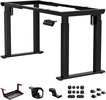 4-Leg Electric Standing Desk Frame | Heavy-duty 4-leg standing desk frame supports 264 lbs, providing superior