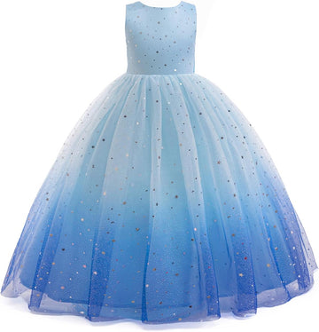 Flower Girls Tulle Dress Bridesmaid Sparkle Wedding Pageant Dresses Princess Birthday Party