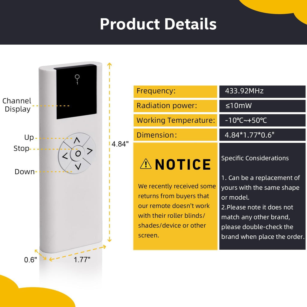 1 Channel Blinds Controller for Motorized Roller Shades and Blinds
