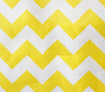 Polycotton Fabric Printed Large Chevron Yellow White / 60" Wide/Sold by the Yard