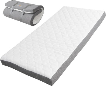 Japanese Futon Mattress Roll-Type Relax-2 Twin, High-Resilience Removable & Washable Cover Guest use Tatami Floor