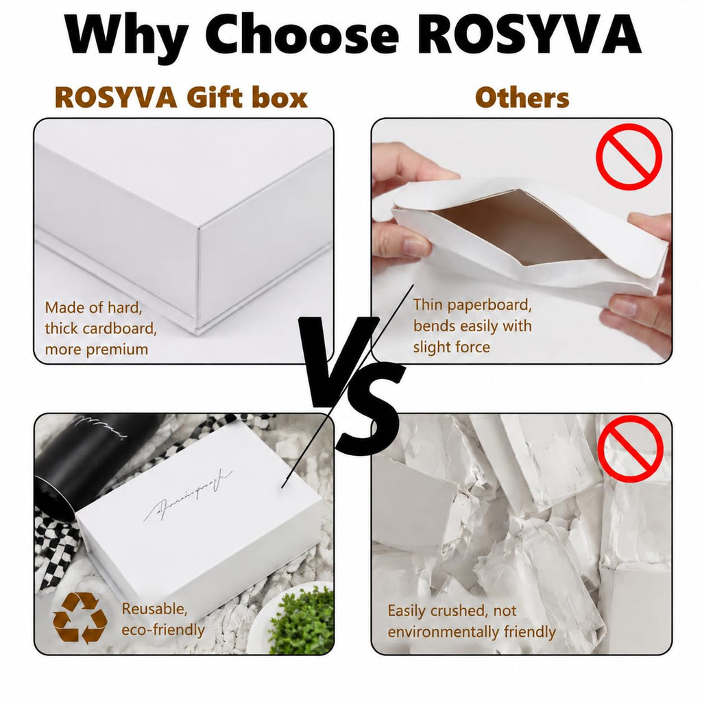 Extra large gift box, 16x16x6 inch white gift boxes with Lids for Presents, magnetic gift box for bridesmaid proposal