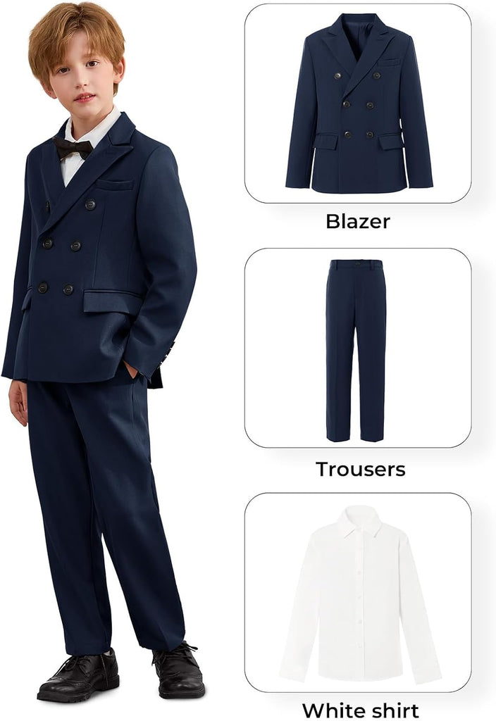 Boys 3 Piece Tuxedo Suit Kids Pants Set Wedding Outfits