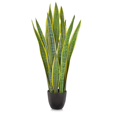Artificial Snake Plant Potted, 28 Inch Faux Sansevieria Trifasciata Plants Large Tall Tropical Fake Snake Plants Tree