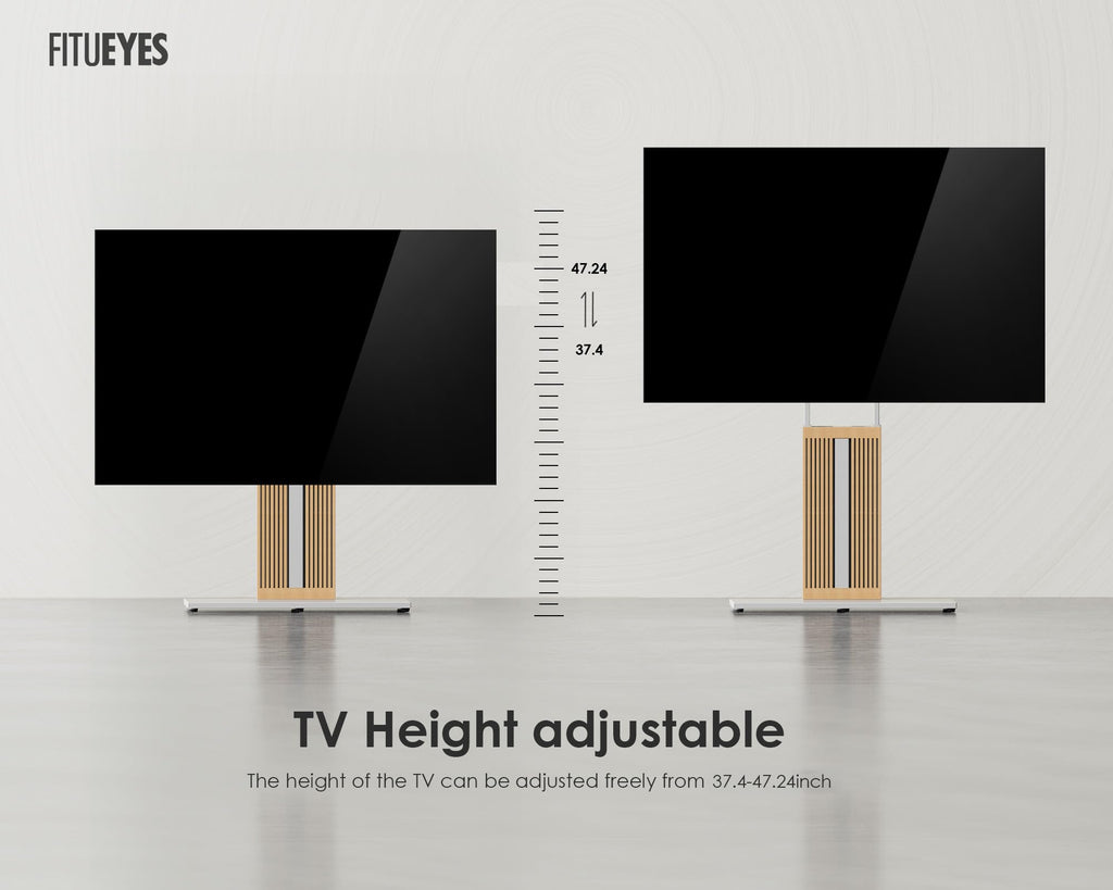 Floor TV Stand for 55-88 Inch TVs with Hidden Back Storage, White