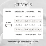 Jacquard Rectangle Tablecloth - Waterproof Damask Floral Pattern Decorative Table Cloths Heavy Weigh
