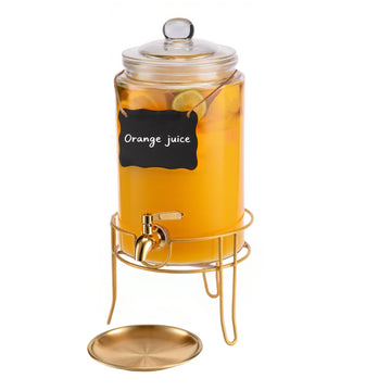 1 Pack1 Gallon For Parties.Beverage Dispenser, Glass Drink Dispenser With Stand