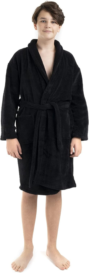 Boys Kids Microfiber Fleece Shawl Robe