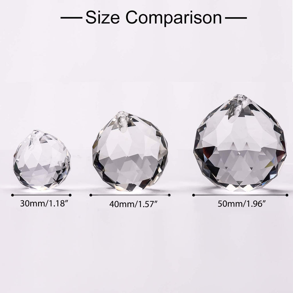 6 Pcs Clear Crystal Ball Prism Sun Shine Catcher Rainbow Pendants Maker, Hanging Crystals Prisms for Windows