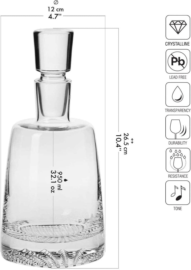 Whisky Set Decanter 32.1 oz & 6 × 10.1 oz Glasses, Fjord Collection