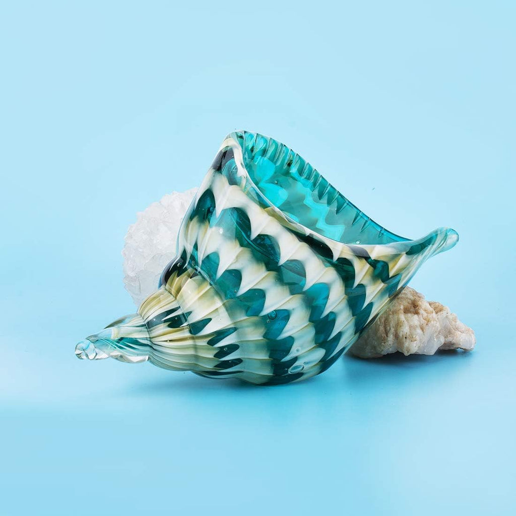 Qf Hand Blown Seashell, Beautiful Home Decor, Glass Art, Glass Conch