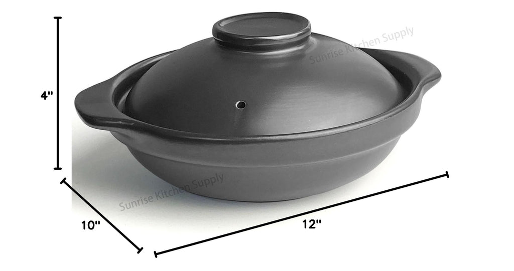 Black Casserole Clay Pot (36, Ounces)