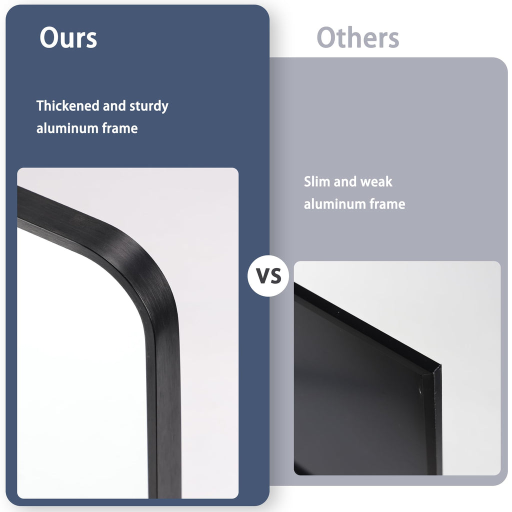 14"x47" White Full Length Mirror Aluminum Frame, 47" Long Full-Mirror Tall Dressing Mirror, Wall Mounted or Hanging