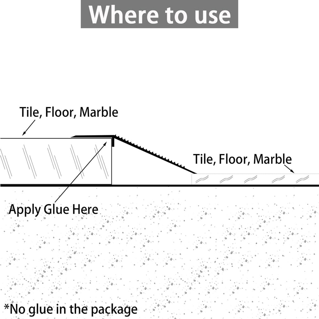 Aluminum Profile Floor Transition Strip, Brushed Silver, 35.4"x3.9"