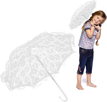 Craft Flowers Lace Embroidery Umbrella for Kids, 16x19in