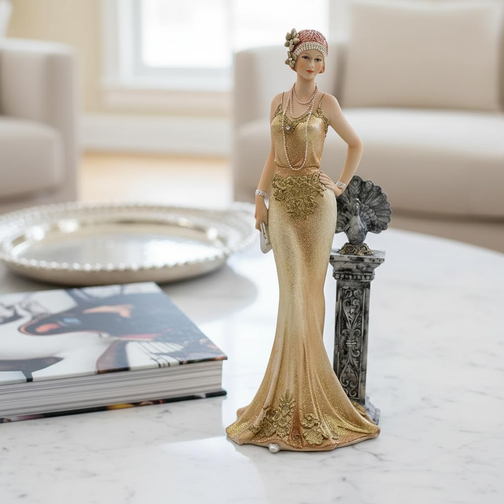 13 Inch Roaring 20s Figurine, Victorian Lady Statue
